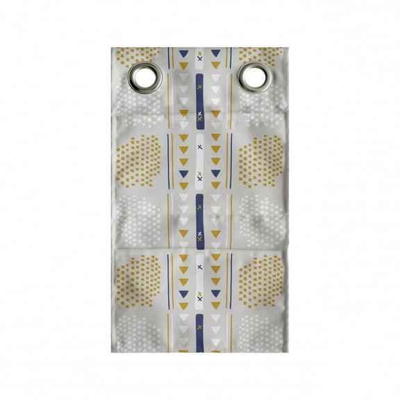 Yellow and White Hanging Pocket Organizer, Creative Abstract and Geometric Concept, Printed Polyester Storage Bag with Pockets, 9" x 27", Champagne Dark Yellow