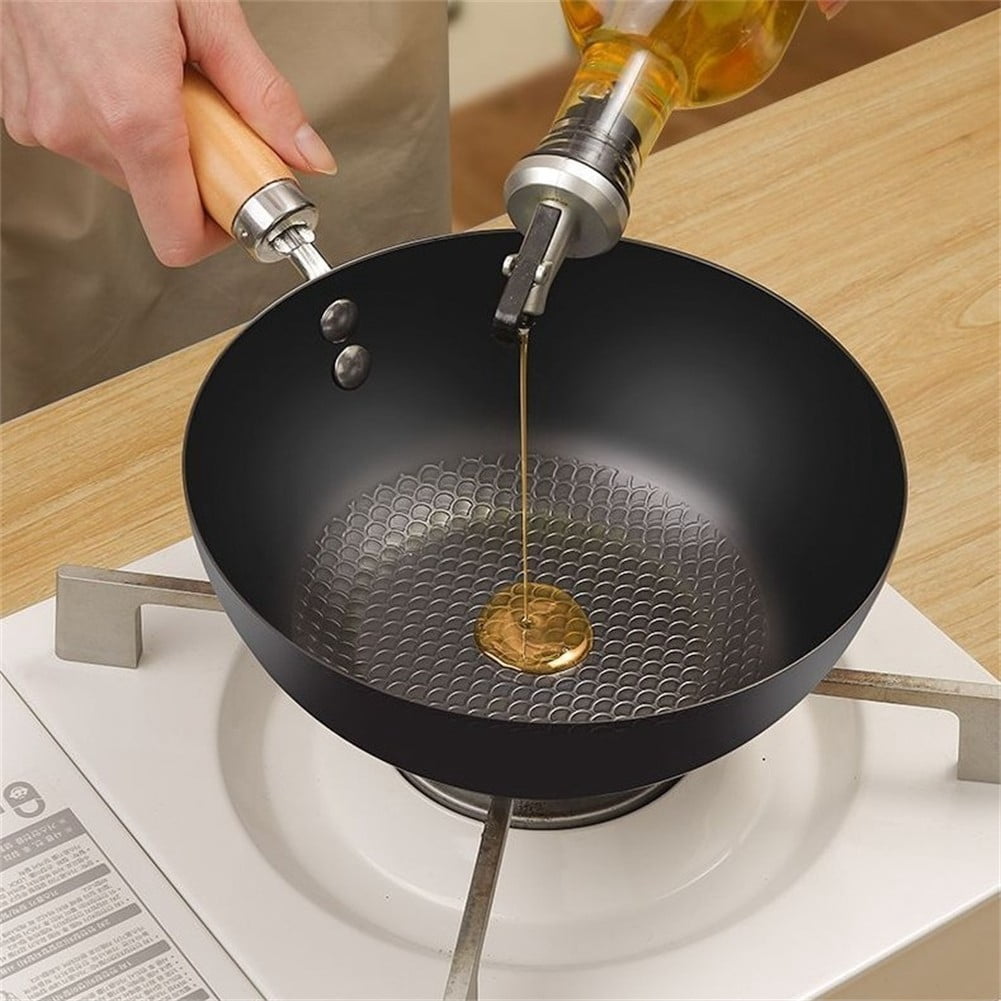 Non-stick Frying Pan for Flat Bottom Wok Iron Pots Kitchen Cookware With Glass Cover