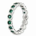 thumbnail image 3 of 925 Sterling Silver Stackable Expressions Created Emerald Ring Size: 10; for Adults and Teens; for Women and Men, 3 of 5