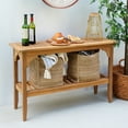 thumbnail image 3 of Cambridge Casual Caterina Teak Wood Outdoor Console Table, Natural, 3 of 10