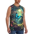 thumbnail image 2 of Kdxio Enchanted Forest Butterfly A for Men's Muscle T-shirt,Sleeveless for Workout Running Athletic Gym Lounge Casual, 2 of 5