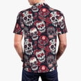 thumbnail image 3 of Balery Rose Flowers Printed Men’s Short Sleeve Polo Shirt, Midweight Men's Shirt,Golf Polo shirts -XX-Large, 3 of 8