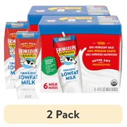 (2 pack) Horizon Organic Shelf Stable 1% Lowfat Milk Boxes, 8 fl oz, 6 Count