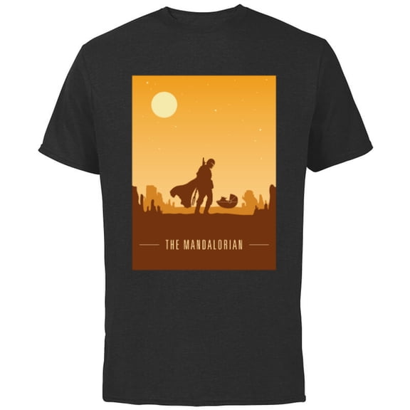 Star Wars The Mandalorian and The Child Poster - Short Sleeve Cotton T-Shirt for Adults - Customized-Black