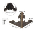 thumbnail image 2 of 30x30x30mm Metal Box Corner Protectors Electroplated Bronze Tone 8 Pack, 2 of 5
