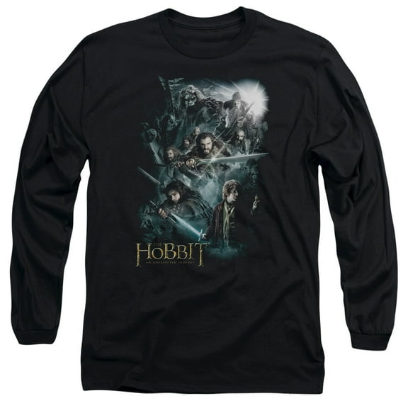 The Hobbit Epic Adventure Long Sleeve Adult 18/1 T-Shirt Black
