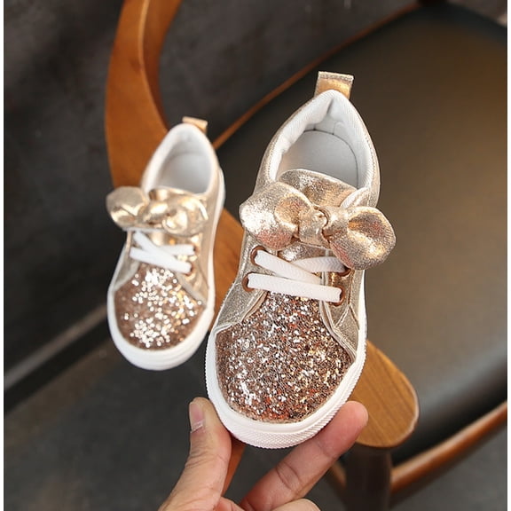 Toddler Little Kid Girls Running Shoes Sports Sneakers Princess Casual Glitter Shoes