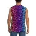thumbnail image 4 of Bixox Men's Leopard Neon Rainbow Printed Shirt Sleeveless Fitness Tank Top-X-Large, 4 of 7