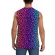 thumbnail image 4 of Fotbe Leopard Neon Rainbow Gradient Men's Camiseta sin Mangas Estampada para Hombres, Playera Casual para Gimnasio, Entrenamiento, Playa-Large, 4 of 7