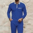 thumbnail image 3 of Men's Waffle Knit Long Sleeve Golf Shirt Contrast Collared T-Shirts Lightweight Breathable Stretch Performance Quick Dry Business Casual Tops with Chest Pocket, 3 of 10
