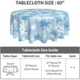 thumbnail image 4 of Christmas Snowflake Blue Round Tablecloth 60 Inch Blue and White New Year Decor Holiday Snow Winter Table Cloth Polyester Fabric Washable Table Cover for Home Kitchen Outdoor Party, 4 of 6