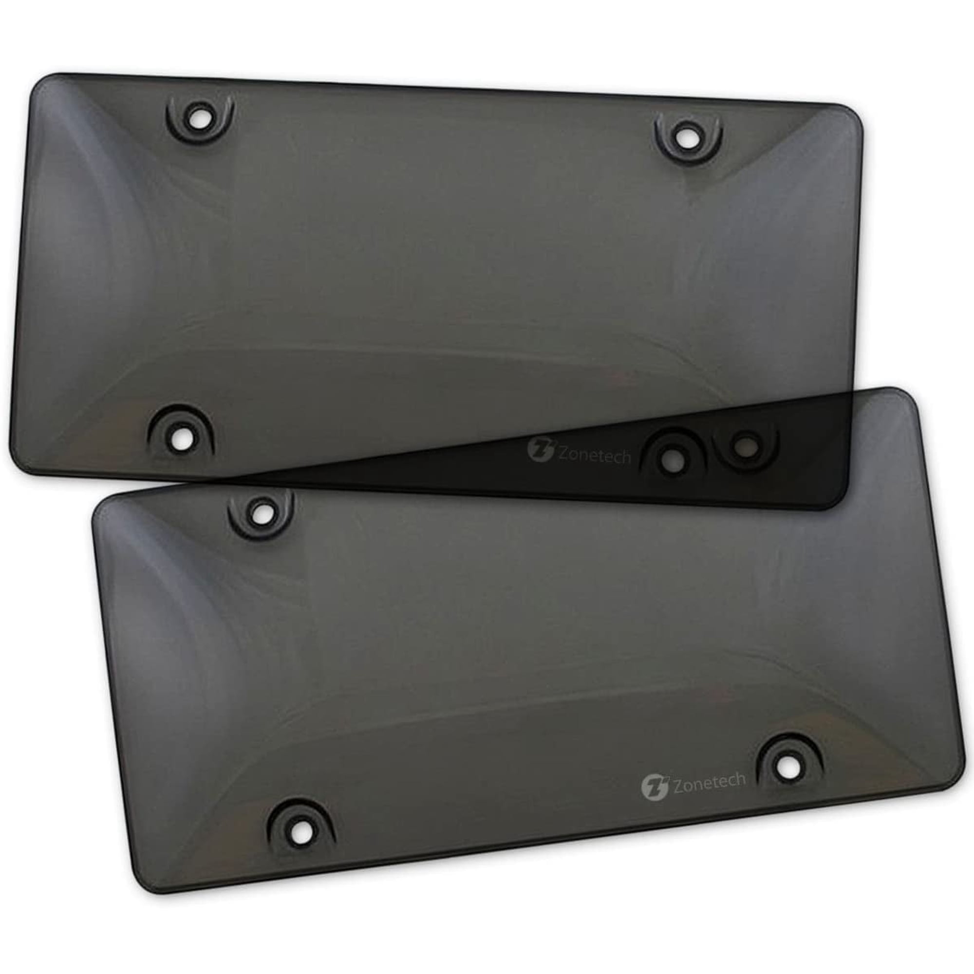 Zone Tech 2-Pack License Plate Clear Tinted Bubble Shields