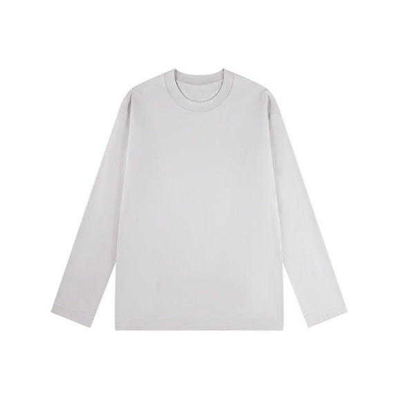 Ounisa Women's Long Sleeve Ribbed Knit Shirt Round Neck Slim Fit Tops Cotton Lightweight Knitted Tee Soft Base Layer