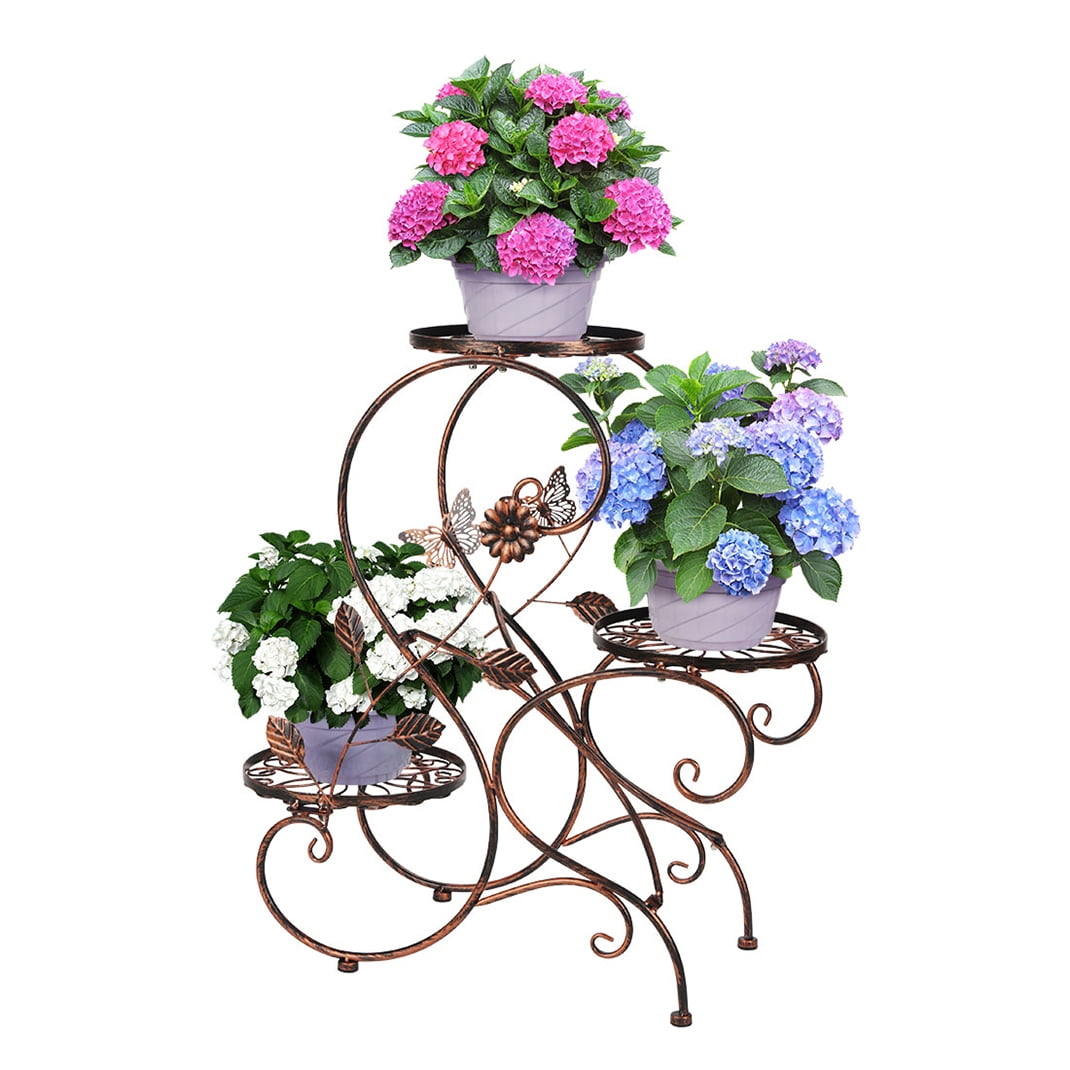 3-tier Classic Plant Stand with Modern "S" Design (Bronze) by HLC