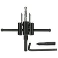thumbnail image 1 of Kit de sierra perforadora ajustable de acero de aleación para corte redondo de bricolaje para tableros de madera y plástico de 30-120 mm, 1 of 13