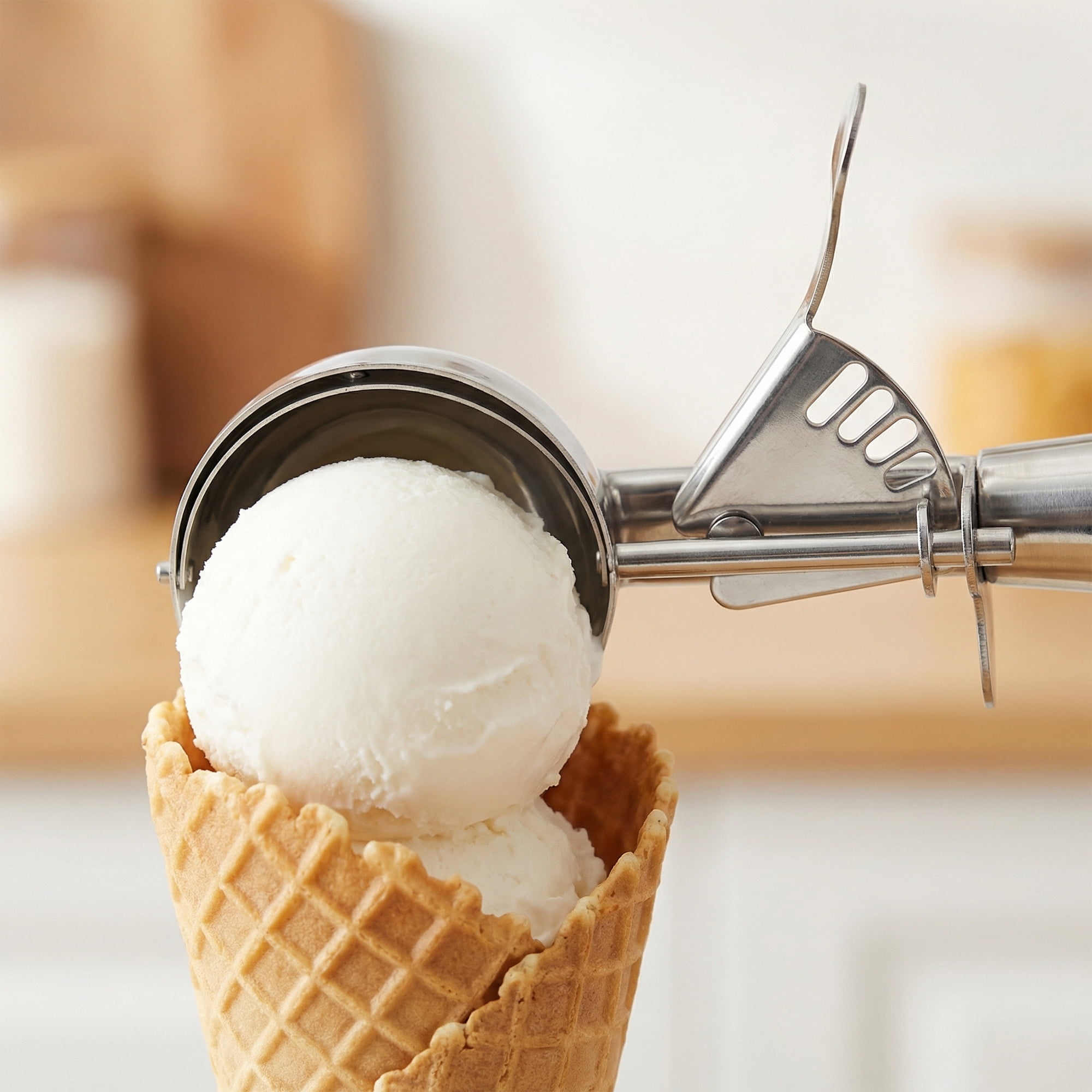 Unique Bargains Stainless Steel Comfortable Ice Cream Scoop Silver-1Pcs 8.3*2inch