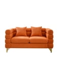 thumbnail image 4 of 60inch 2 Sectional - Orange Fabric, Modern Streamline Appearance, 2 Pillows For A Comfortable Living Room Furnishing And Decoration Seater Deep Seating Bedroom, Pillows, American Design, 4 of 6