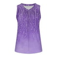 thumbnail image 6 of Sevevn Fashion Women's Casual Printed Sleeveless Solid V-Neck Ladies Top Blouse Purple XL Deal of the Week, 6 of 7