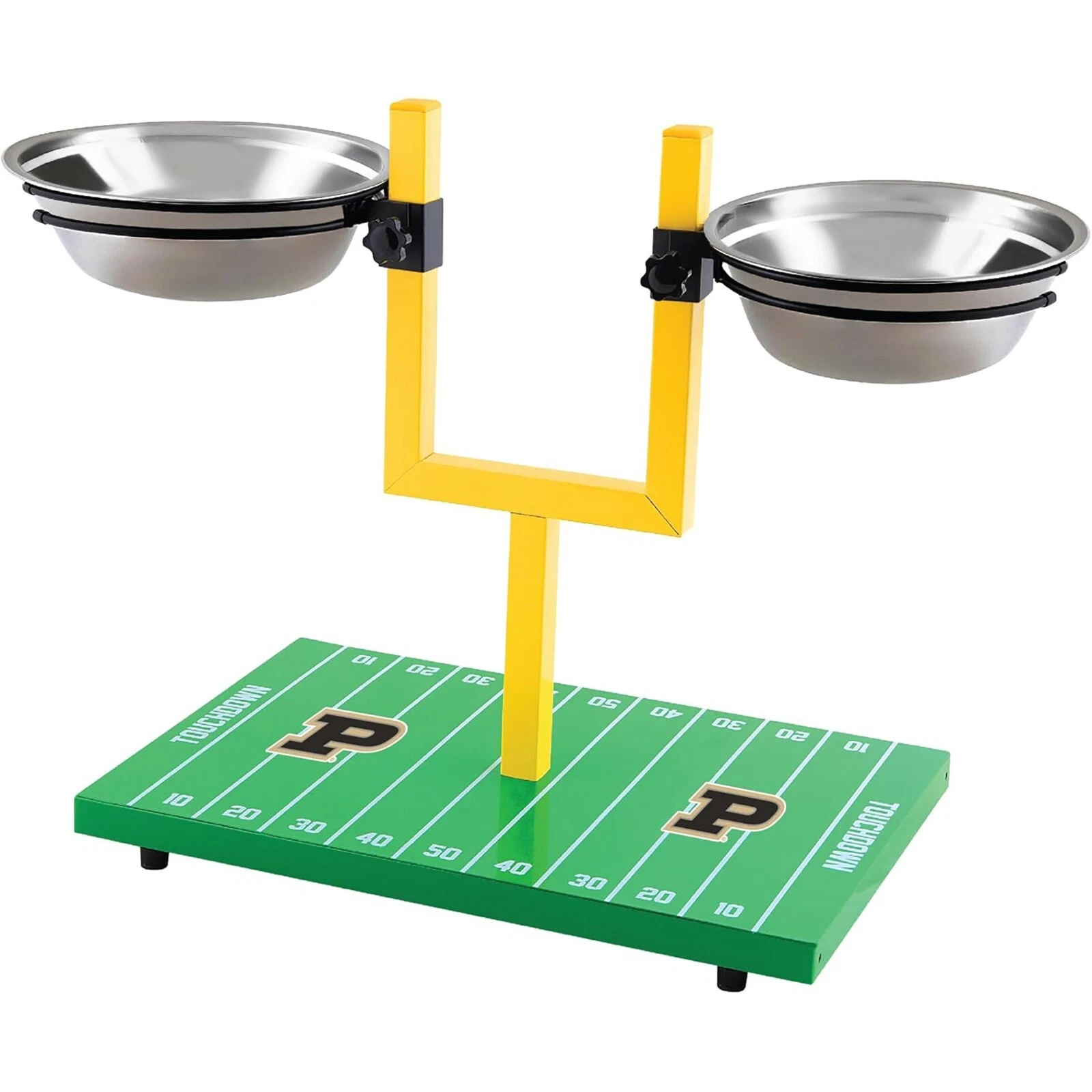 Pets First NCAA Football Goalpost Elevated Dog Feeder Stainless Steel Bowl
