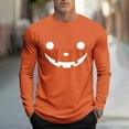 thumbnail image 1 of Amzcrzy - Sudadera Para Hombre, Estilo Casual, Con Estampado Deportivo, Manga Larga, Cuello Redondo, Color Naranja, 5Xl, 1 of 5