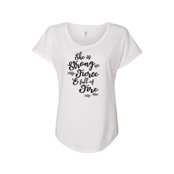 Hey You, Love 2X Women's Plus Size Handprinted White T-Shirt, "She is Fierce"