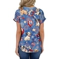 thumbnail image 4 of Iaqnaocc American Flag Tops for Women 4th Of July Summer Button V Neck Retro T Shirt Independence Day Animal Butterfly Print Freedom Short Sleeve Tee Shirts Blue XXL, 4 of 4