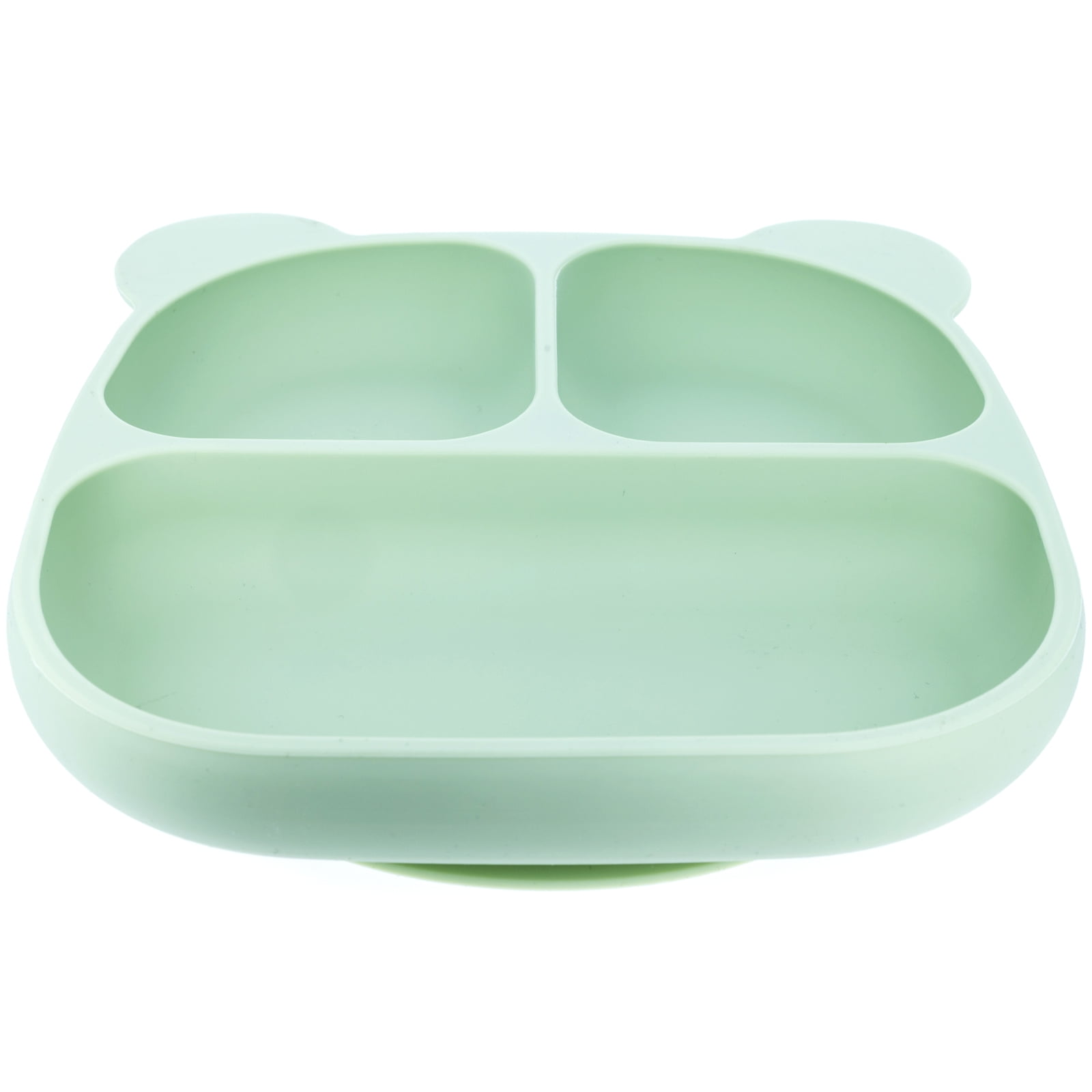 Beille 1pc Green Baby Feeding Essentials Panda Food Grade Silicone Suction Plate