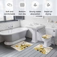 thumbnail image 6 of Bees Dwarfs Bathroom Rugs Set Yellow Sunflowers Branch Spring Flower Plant Vintage Non Slip Absorbent Soft Bath Mats 3 Piece Set with Bathroom Rug, U-Shaped Floor Mat, Toilet Seat Cover Small Size, 6 of 9