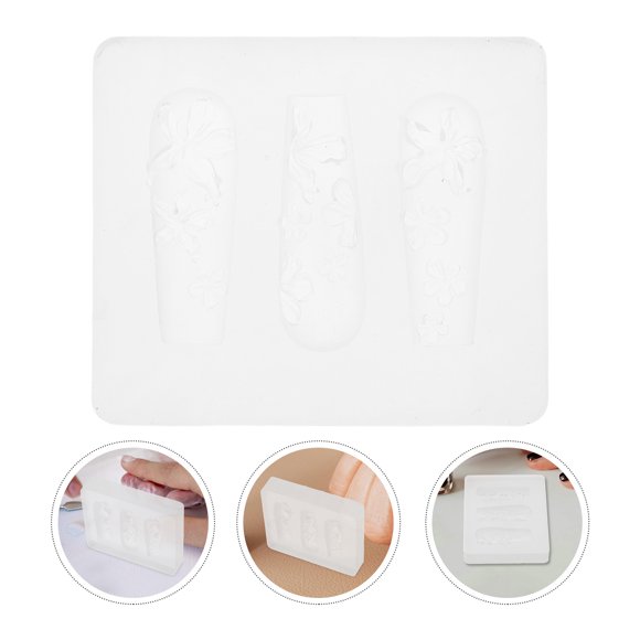 HONITANO Reusable Transparent Silicone Mold for Nail Art Floral Embossing Create Stunning 3D Designs