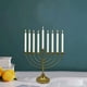 thumbnail image 1 of Candelabro de Hanukkah de hierro dorado, superficie de arena de nueve cabezas, 1 of 6
