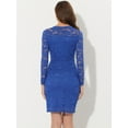 thumbnail image 3 of DARING DIVA Boat Neck Elegant Lace Party Cocktail Bodycon Dress L Royal Blue, 3 of 6