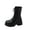 Black, variant on Winter Lace-Up Motorcycle Boots for Women, Mid-Calf Chunky Heels, Side Zip, Casual Fashion Footwear for Outdoor and Daily Wear Black,41