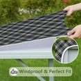 thumbnail image 6 of Gray Black Checkered Pattern Square Fitted Tablecloth with Elastic Edge,Square Table Cover,Washable Elastic Table Cover for Home Kitchen Party Decor 36"x36", 6 of 6