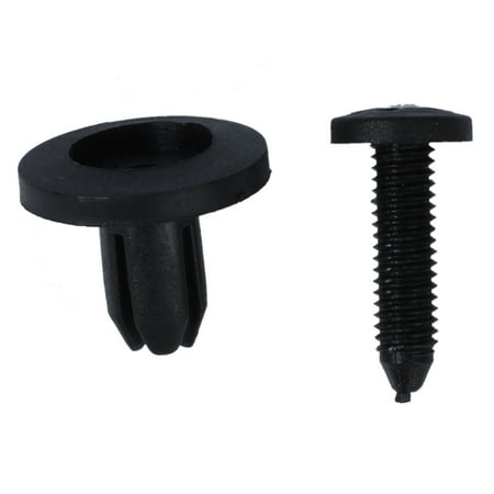 

100 Pcs Plastic Push Type Fastener Rivets Fender Clips for 7mm Dia Hole