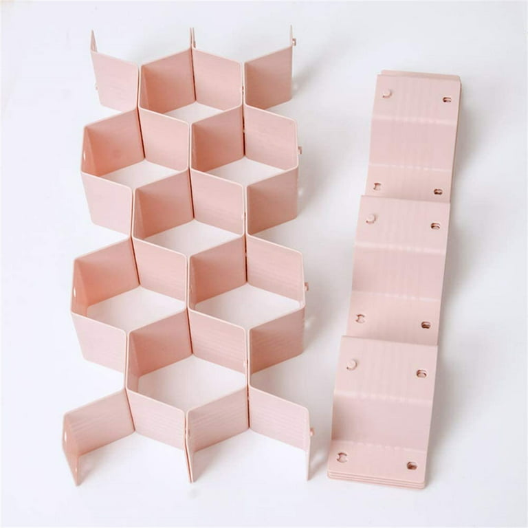6/12x Honeycomb Drawer Organizer for Underwear Plastics Lattice Divider  Square Separator Drawer Organizers for Belt Ties