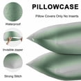 thumbnail image 5 of Sage Green Grey Ombre Throw Pillow Covers 18x18 Inch Set of 2, Modern Abstract Art Gradient Waterproof Outdoor Pillow Covers, Decorative Cushion Pillowcases for Couch, Sofa, Bed, Garden, Patio, 5 of 9