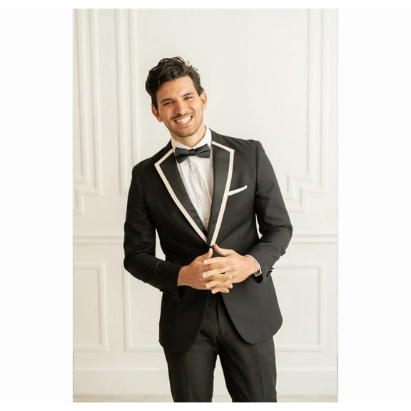 Satin Notch Lapel with Trim 155SNST2