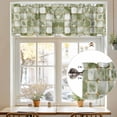 thumbnail image 7 of Sage Green Crystal Flower Valances for Windows, 42 x 12in, Irregular Texture Rod Pocket Kitchen Valance Curtain Light Filtering Window Treatments for Living Room Bedroom, 1 Panel, 7 of 7