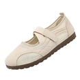 thumbnail image 2 of longantii Wide Toe Box Flats Shoes Women Barefoot Mary Jane Flats Comofortable Ballet Flat with Adjustable Straps Lightweight Breathable Comfort Retro Low Top Shoes Beige, 2 of 6