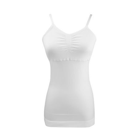 SNOWSONG Clearance! Shapers for Women  Women s Shaper Tummys Padded Bra Camisole Cami Compression Tank Top Body Shaper White M