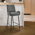 thumbnail image 2 of Panama 26" Counter Height Bar Stool in Charcoal Fabric and Black Finish, 2 of 9