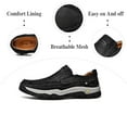 thumbnail image 2 of Mens Fashion Loafers Outdoor Casual Hiking Shoes Lightweight Non-slip Driving Shoes Daily Office Shoes Black 9 US, 2 of 7