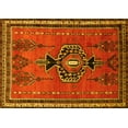 thumbnail image 1 of Ahgly Company Machine Washable Indoor Rectangle Persian Yellow Traditional Area Rugs, 2' x 4', 1 of 4