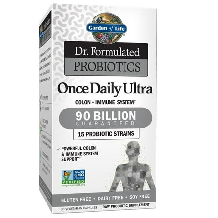 Garden of Life Probiotics for Women and Men - Dr. Formulated Once Daily Ultra 90 Billion Adult Probiotic for Digestive Health, Immune System Support, Acidophilus, Prebiotics - 30 Vegetarian Capsules