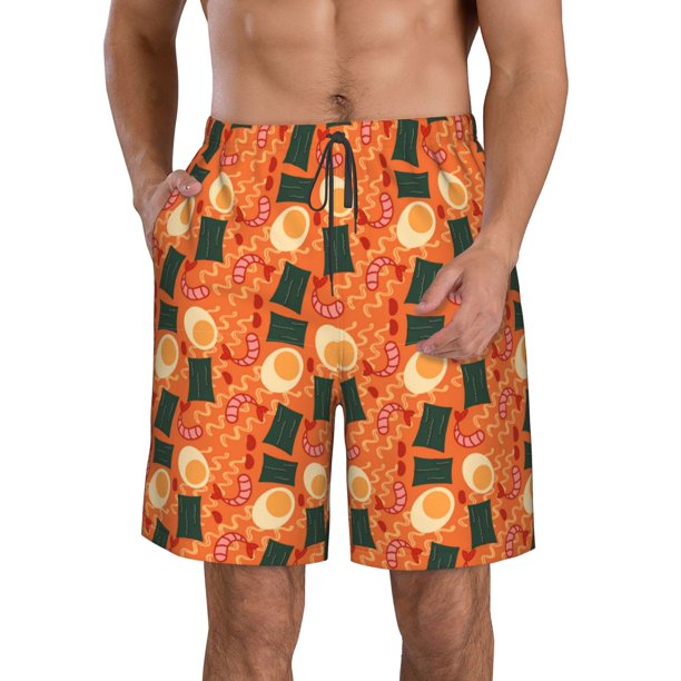 Fotbe Ramen Noodle Soup Trajes de Baño Estampados para Hombre, Shorts de Verano de Secado Rápido, Ropa de Playa, Bañadores-XX-Large