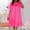 Hot Pink, variant on VONCOS Silk Nightgowns for Women Loose Lace Midi Nightgowns Short Sleeve Sleep Dress Hot Pink