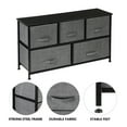 thumbnail image 3 of 2-Tier Wide Closet Dresser, Nursery Dresser Tower with 5 Easy Pull Fabric Drawers and Metal Frame, Multi-Purpose Organizer Unit for Closets, Dorm Room, Living Room, Hallway, Gray, 3 of 8