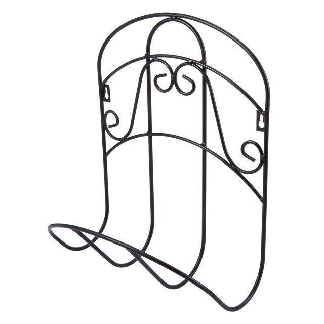 IFANLANDOR 1 Set Metal Hose Rack Iron Wall Mounted Holder Garden Hose Black