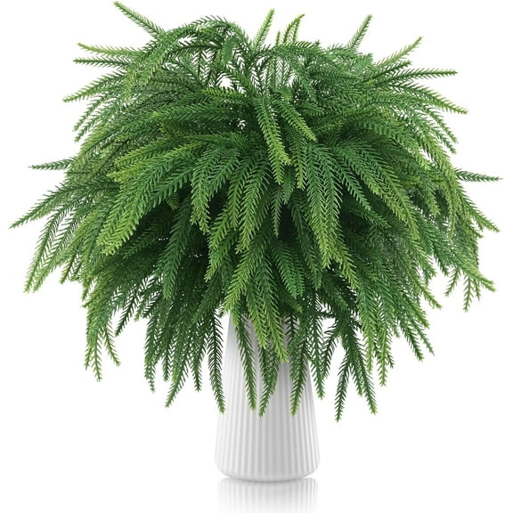 12Pcs 24Inch Norfolk Pine Stems Real Touch, Artificial Pine Branches for Decorating, Faux Christmas Greenery Picks, Christmas Branches for Vases, Xmas Indoor Outdoor Home Holiday Decor