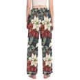 thumbnail image 3 of FORMRS Women's Pajama Pants with Pockets Soft Comfy Loungewear Sleep Bottom, Sizes S-2XL, White Christmas Leaves, 3 of 8